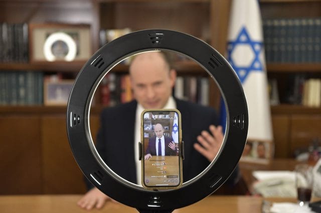 Naftali Bennett in a TikTok conversation with teenagers