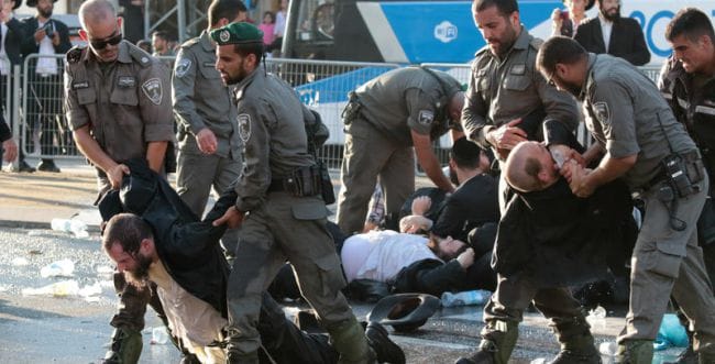 Protesting the IDF draft law, January 9th, 2025