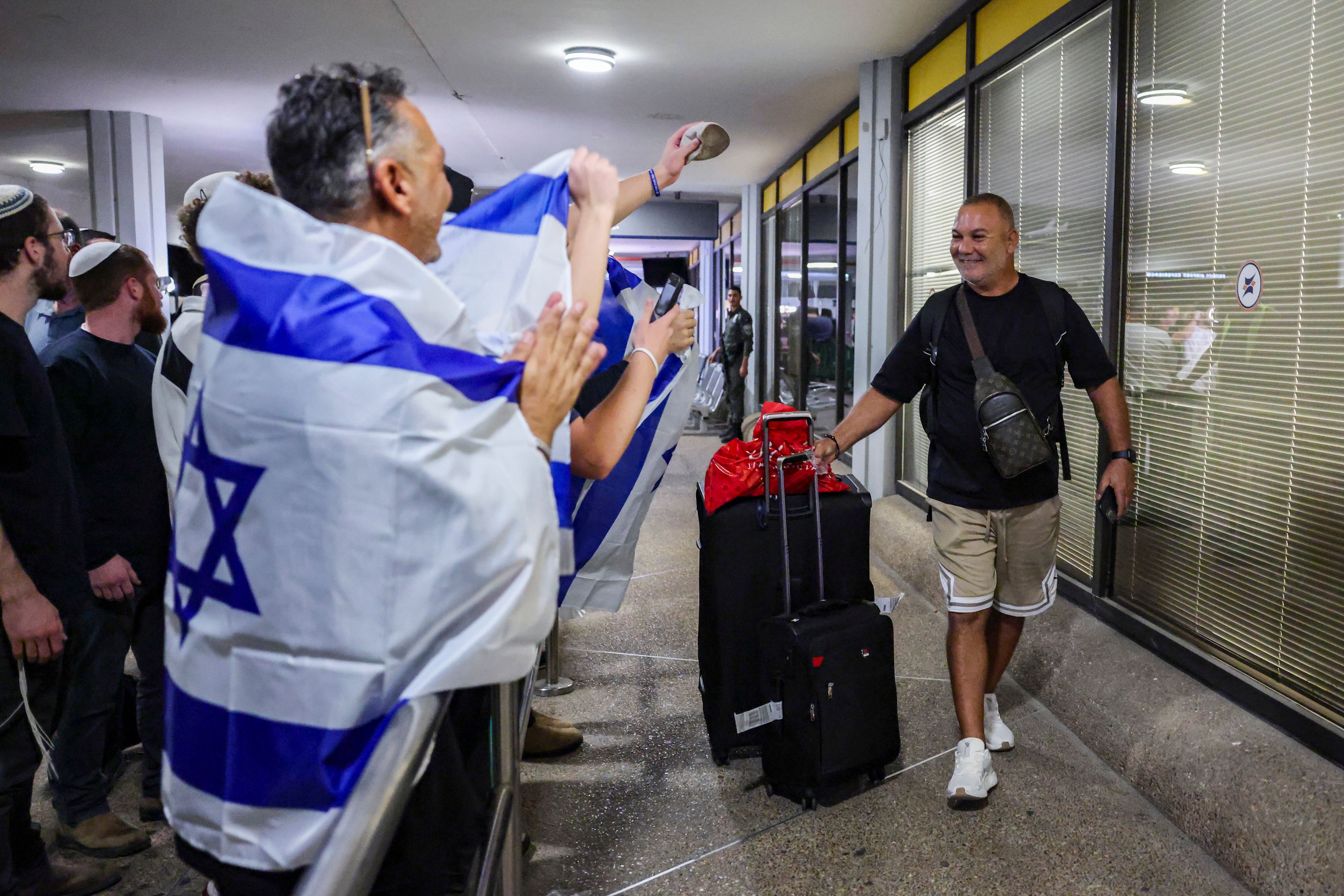 Scenes from the landing at Ben Gurion Airport