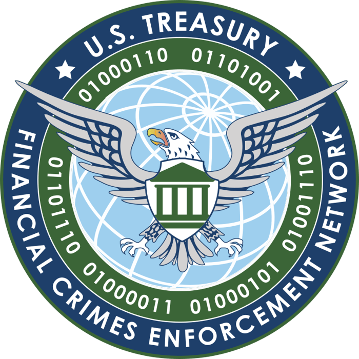 A US-led international task force to fight Hamas funding. US Treasury Financial Crimes insignia.y