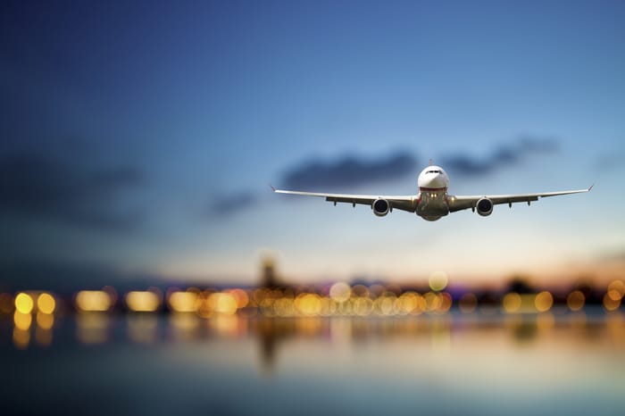 Passenger plane. Illustration.