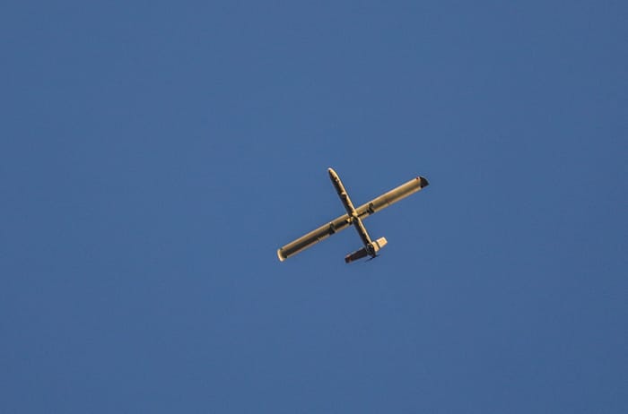 Military drone. Illustration.