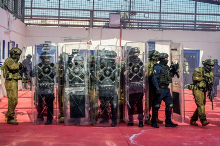Drill for prison guards at Gilboa Prison