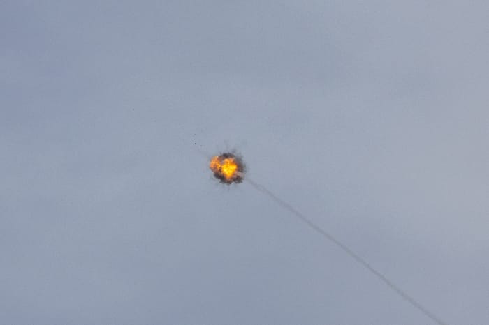 Rocket interception over south. Illustration.
