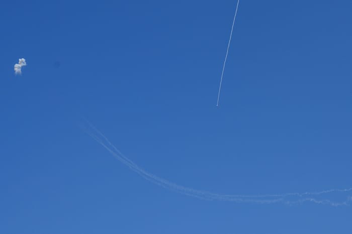 Intercepting Hezbollah rockets. Illustration.
