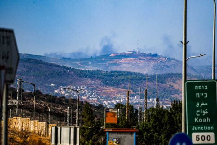 Smoke rises after an Israeli air strike in southern Lebanon, August 22, 2024
