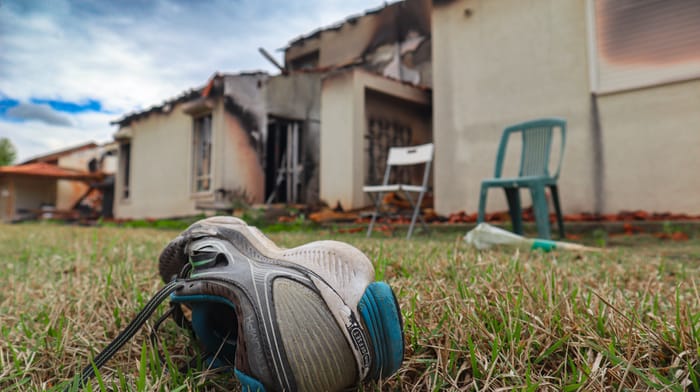 Kibbutz Be'eri after Hamas massacred many of its residents on October 7, 2023