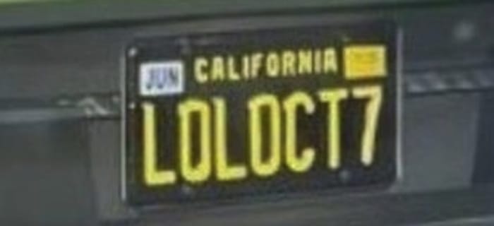 Offensive license plate