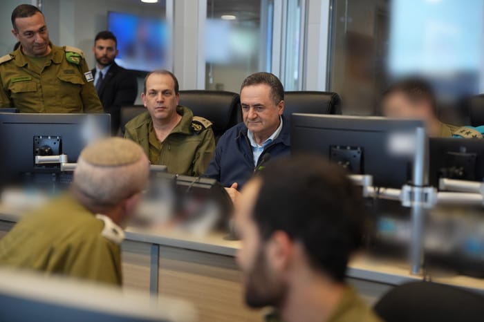 Israel Katz during the security consultation on the Gaza war and hostages