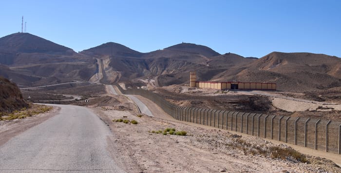 Restricted military zone along the border between Israel and Egypt 