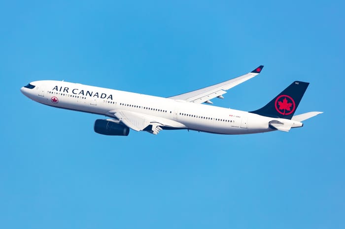 Air Canada airplane. Illustration.