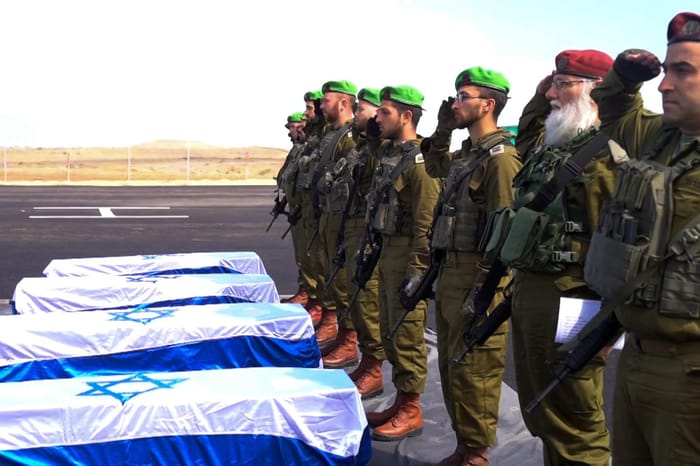Coffins of 4 slain hostages