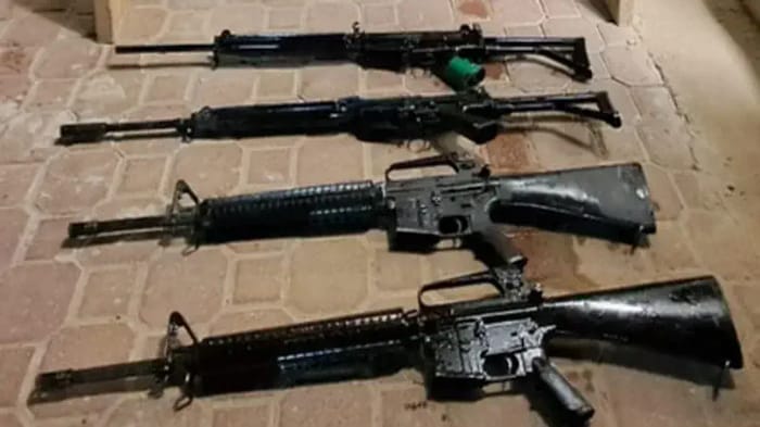 Some of the weapons seized by the Police
