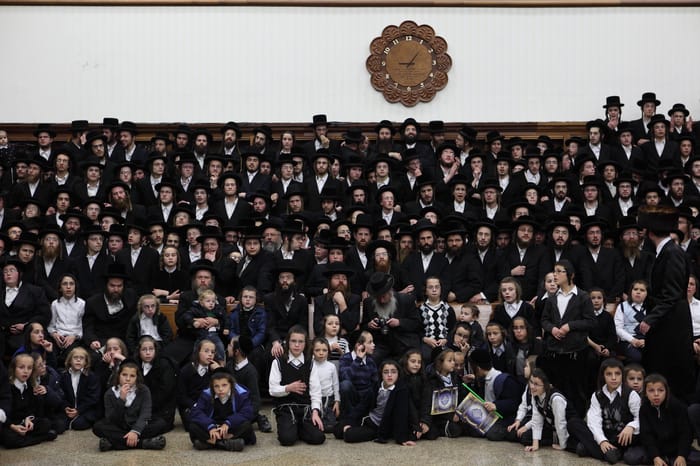 Ultra orthodox Jewish men of the Rachmastrivka Hasidic dynasty