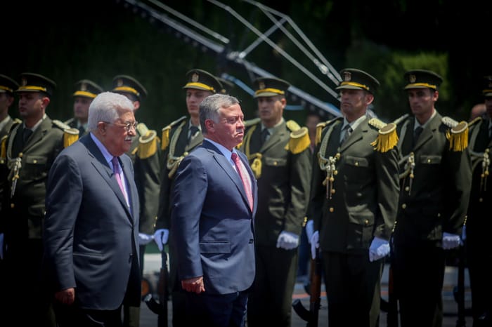 King of Jordan with Mahmoud Abbas
