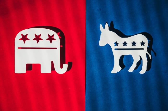 Republican Elephant vs Democrat Donkey