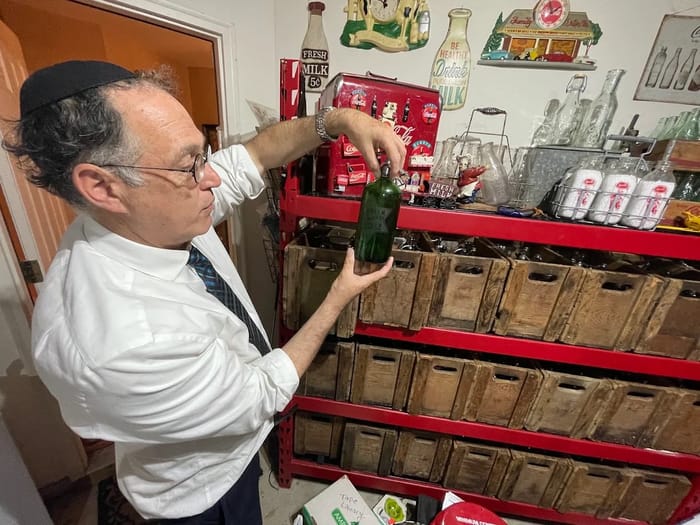 Moshe Mannes' Judaica bottle collection