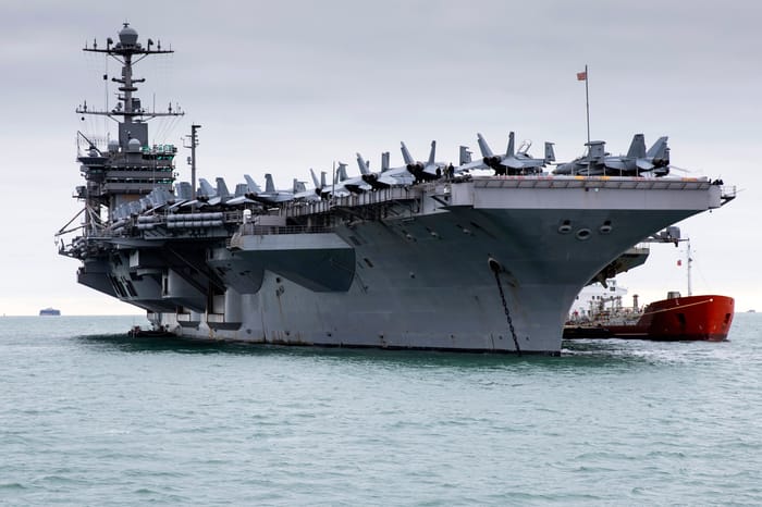 Aircraft carrier. Illustration.