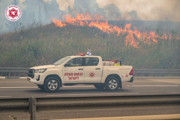 Scene of the fire on Road 1