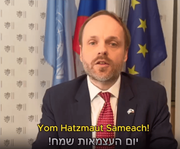 Czech UN ambassador celebrating Israel's Independence Day.