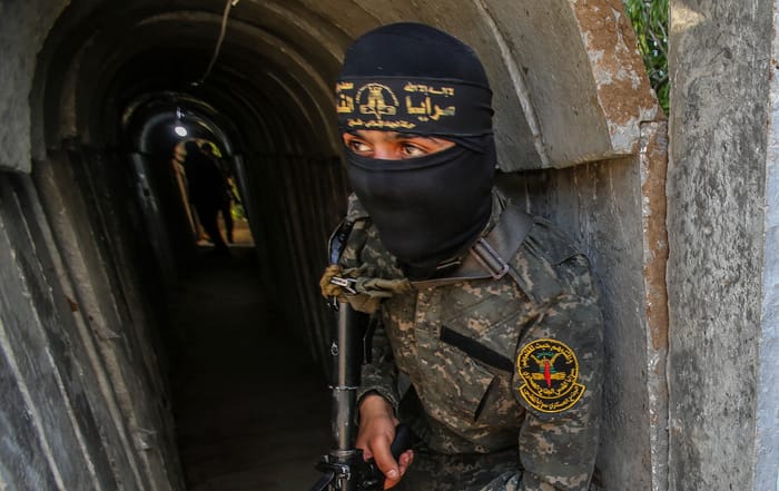 Hamas terrorists in Gaza tunnels