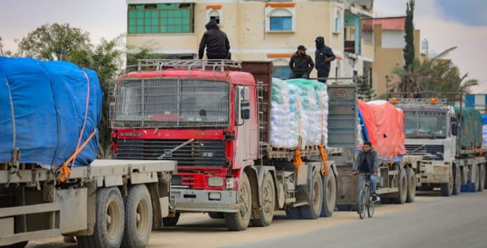 Aid trucks.
