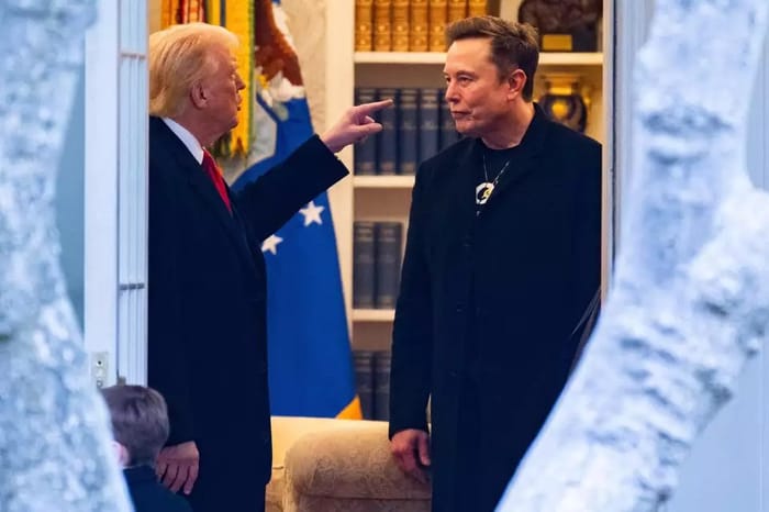 President Donald Trump and Elon Musk