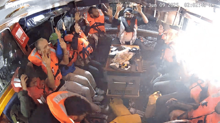 Celebrities surrender aboard the Madleen