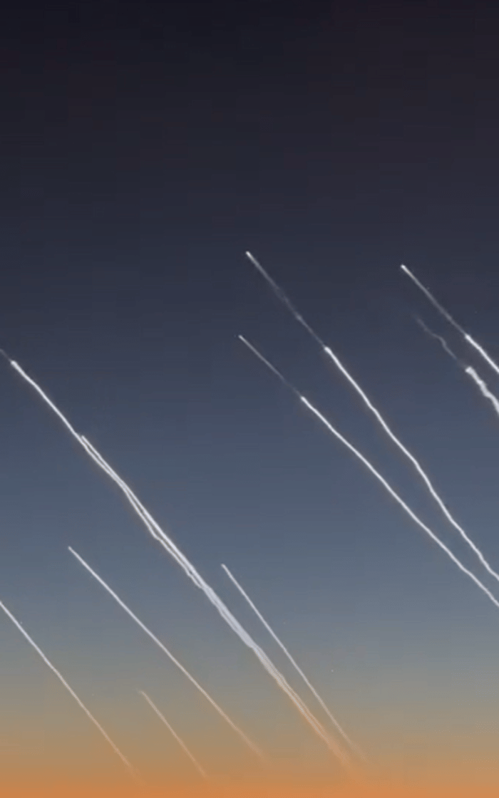Iranian ballistic missiles seen from passenger plane