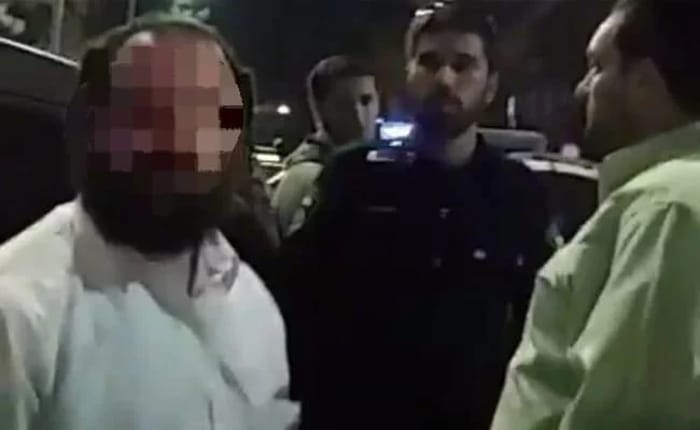 The suspect during the arrest