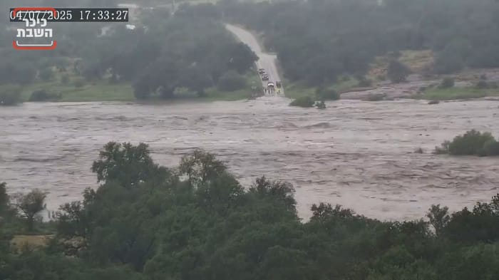 Footage shows the terrifying moment floodwaters