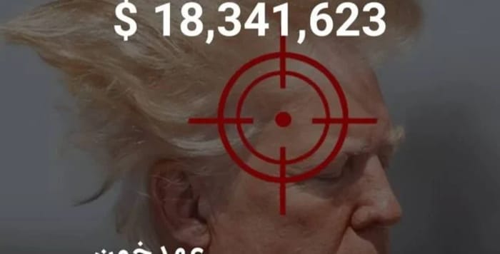  Pro-Iranian poster shows Trump with a red target on his forehead. Circulating in regime-linked Telegram channels.