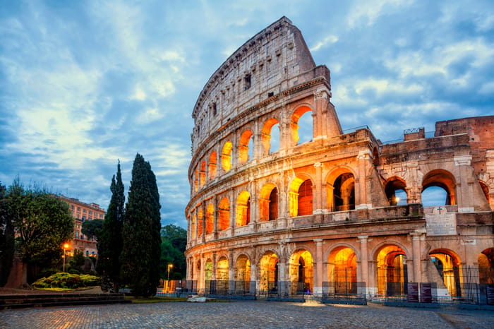 Exterior of the Rome Colosseum.