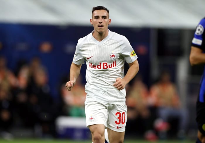  Oscar Gloukh of Salzburg in action during the UEFA Champions League 