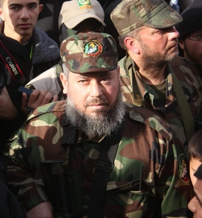 Hamas commander Az al-Din Haddad during a military parade in Gaza