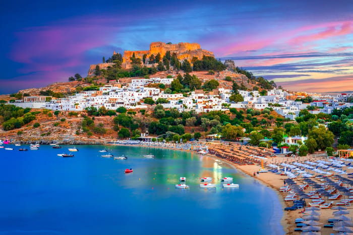 Lindos city on Rhodes island, Greece