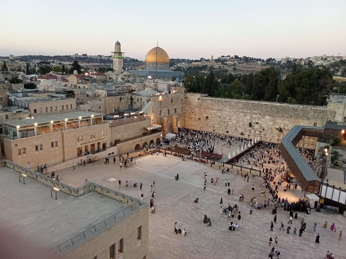 The Western Wall seen from the rooftop of Aish Hatorah, July 2025