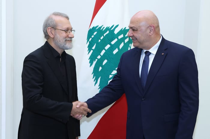 Lebanese President Joseph Aoun and Ali Larijani.
