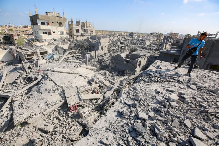 Rubble from Gaza air strike.