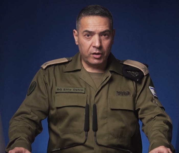 IDF Spokesperson Effi Defrin.