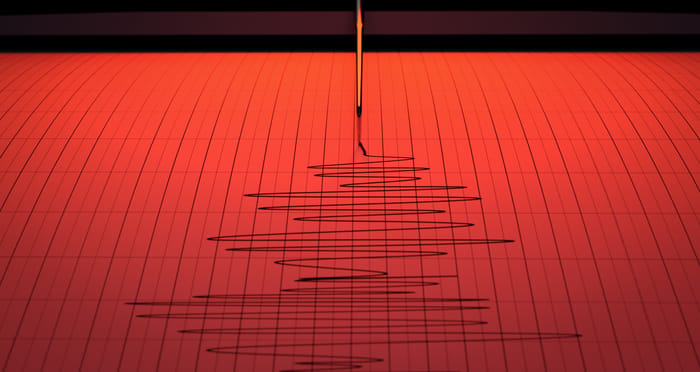 Seismograph machine depicting seismic and earthquake activity 