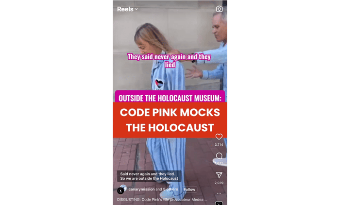 Code Pinks' horrific protest outside Holocaust Museum