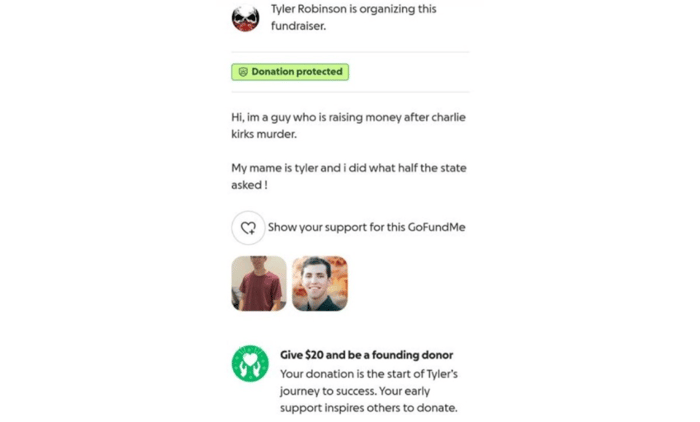 GoFounMe Robinson's account