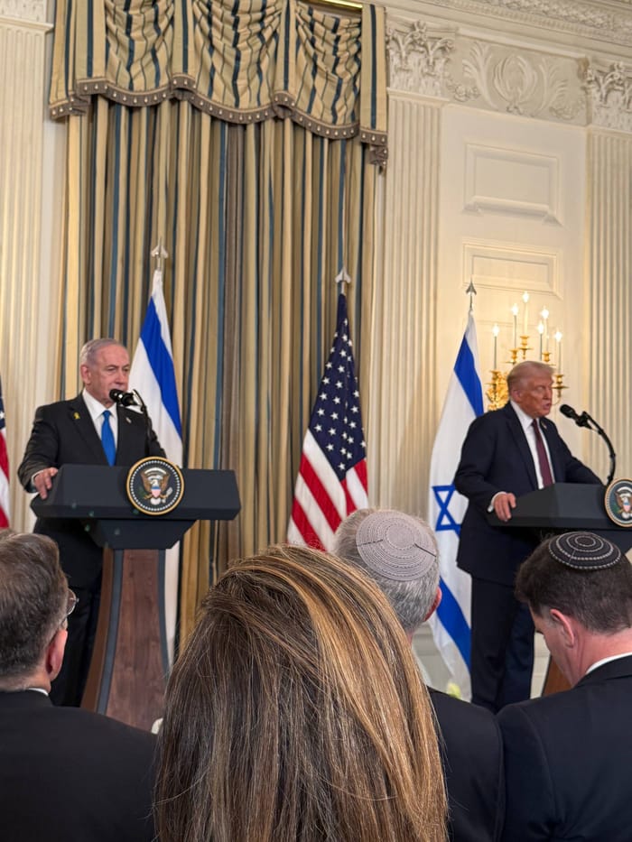 Trump and Netanyahu at the press conference meeting