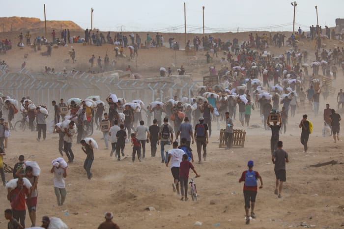 GHF distributes food to Gazans, August 2025