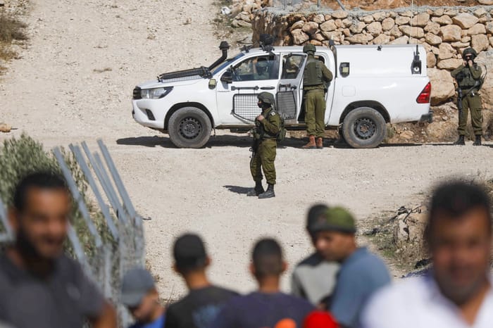Tensions rise between IDF soldiers, settlers and Palestinian Farmers, Beit Ulla, November 22, 2025