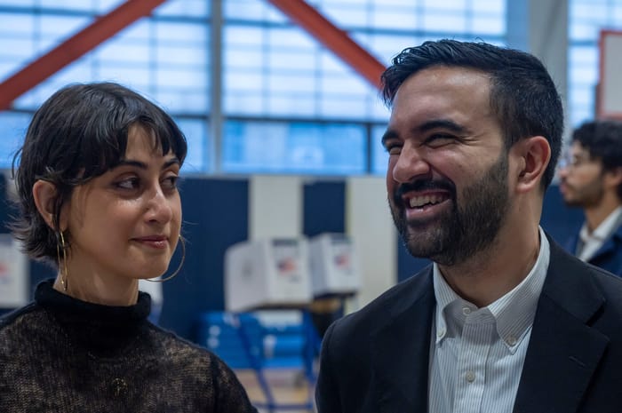 Zohran Mamdani and his wife