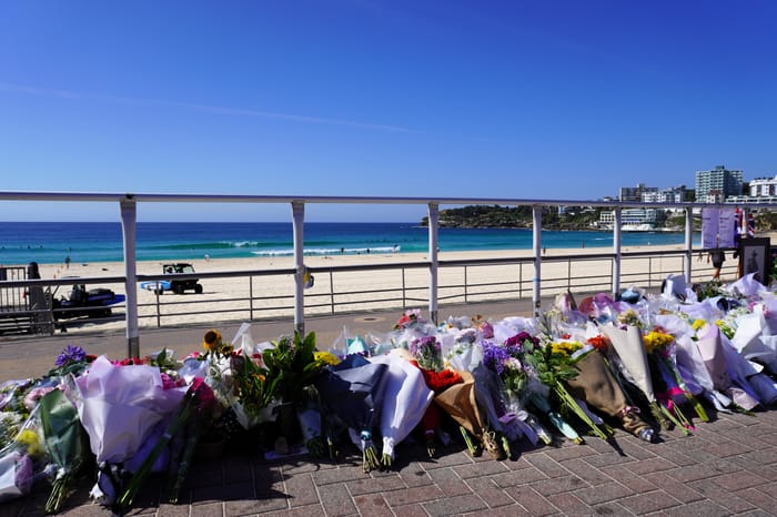 The scene of the horrific Bondi beach massacre