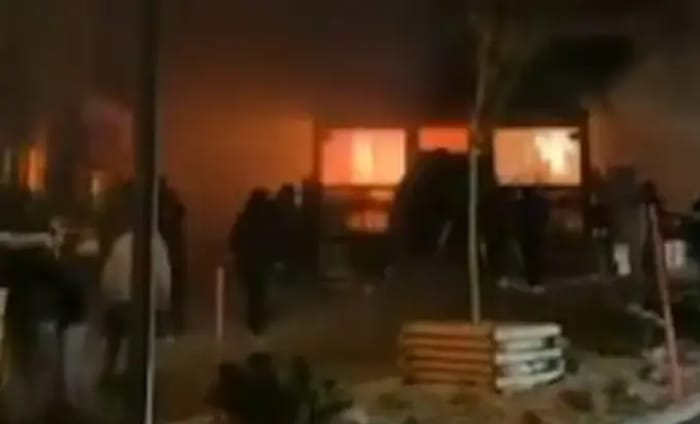 Fire at Swiss bar
