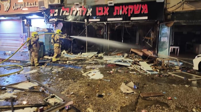 The burned liquor store in Nazareth.